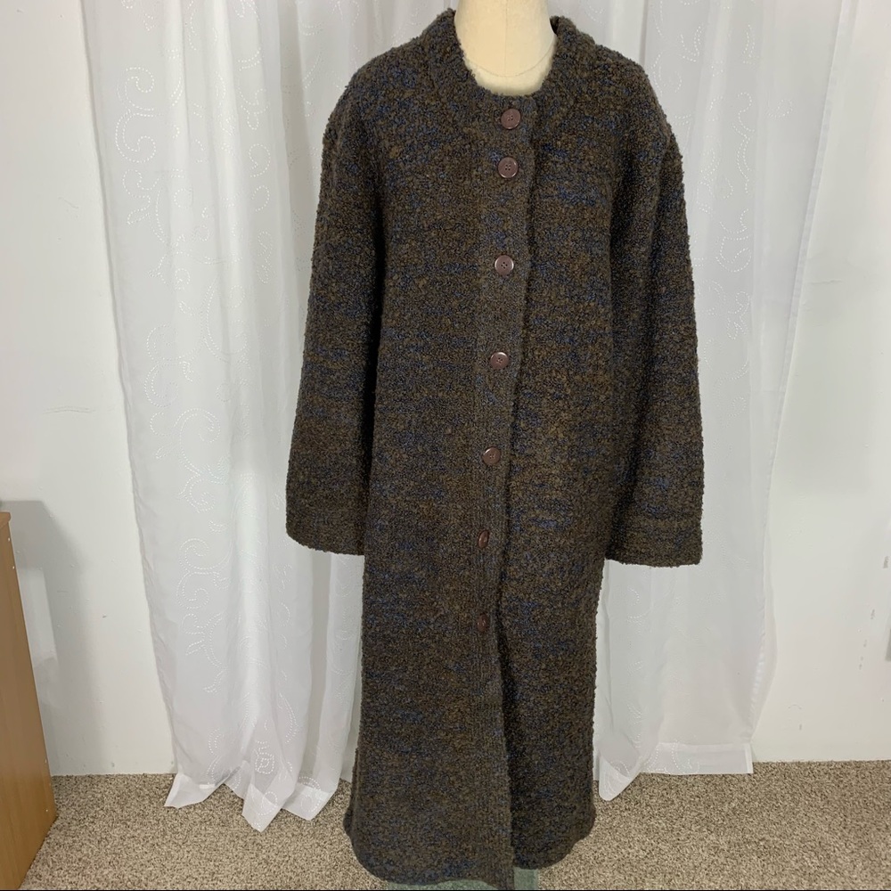 Vintage Clements West wool blend long sweater coat